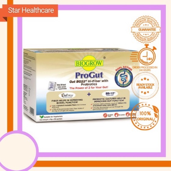 Biogrow ProGut Oat BG22 Hi-Fibre with Probiotics