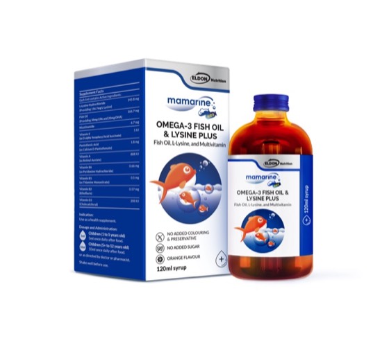 Mamarine Omega-3 Fish Oil & Lysine Plus